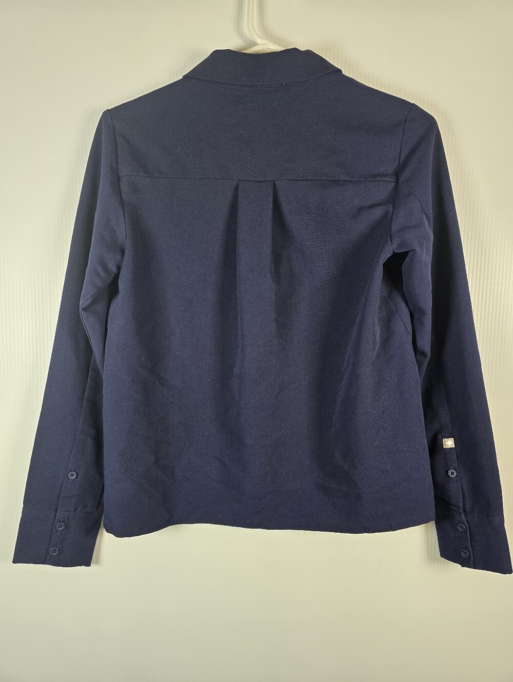 FIGS Technical Collection Womens Nala Navy Long-Sleeve Polo Top V-Placket XXS - Picture 4 of 12